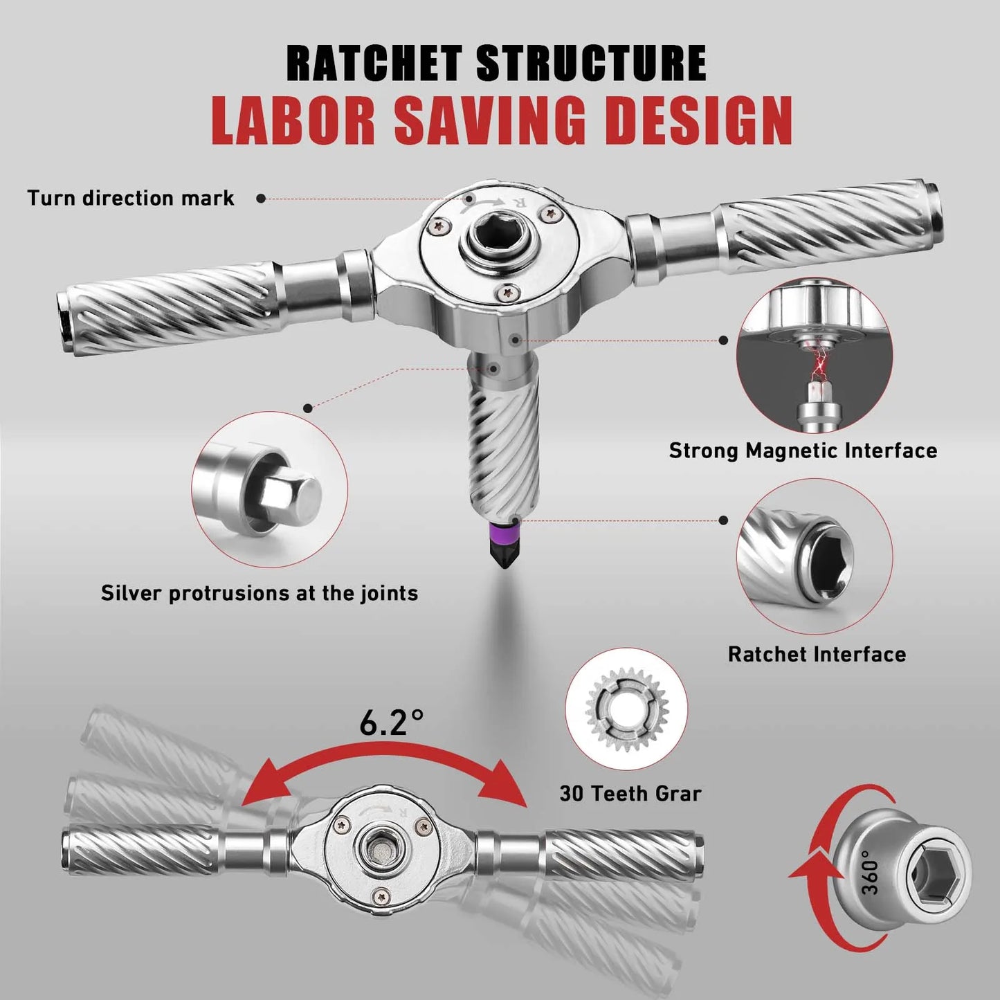 VMAN 66in1 Multifunction Ratchet Screwdriver Set With Bits