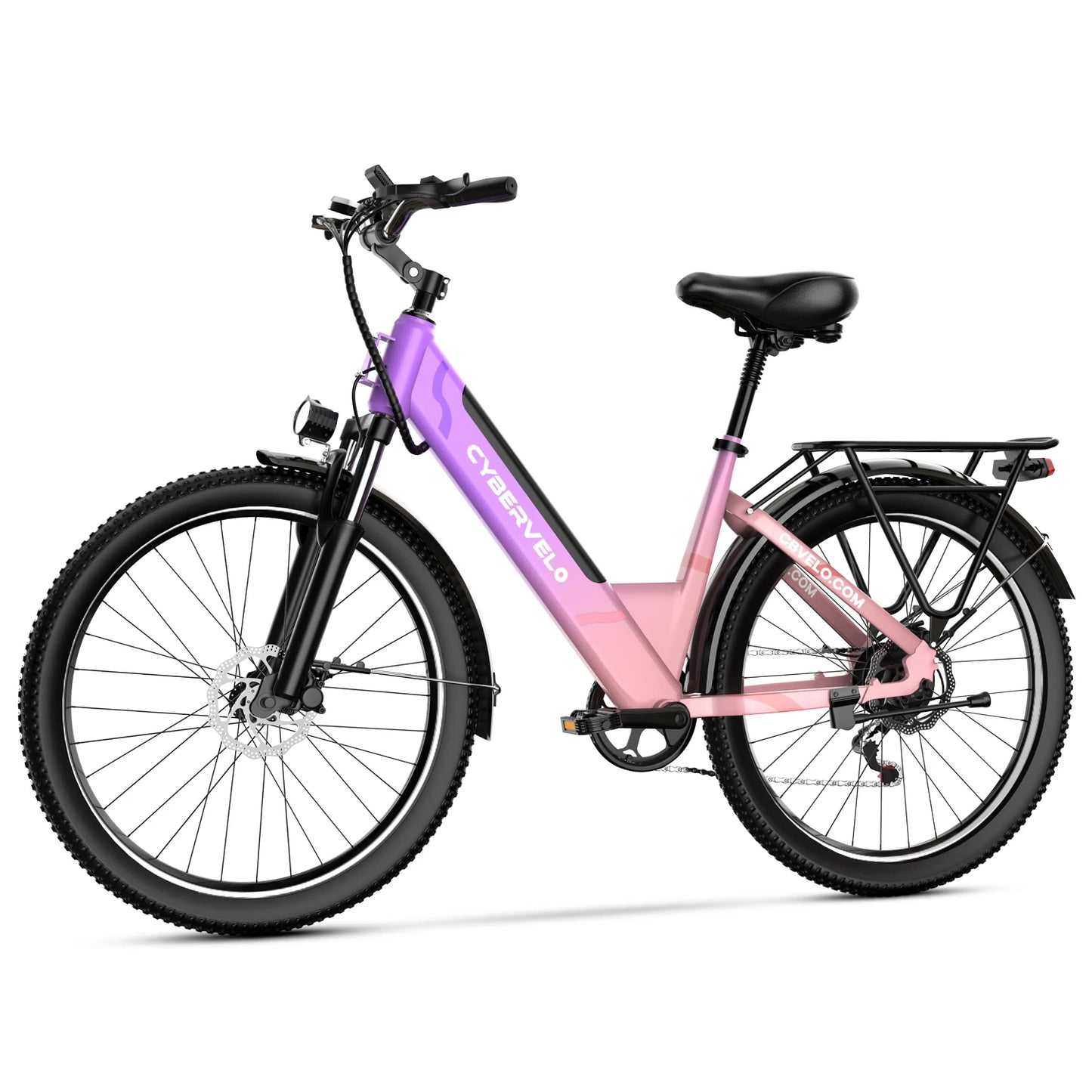 26 Inch Electric Bike With 7 Speed Removable Battery
