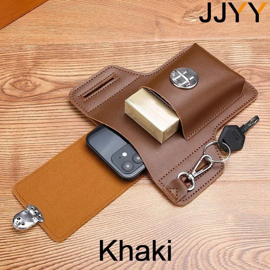 Men Leather Vintage Pack Waist Bag Belt Clip Phone Holster