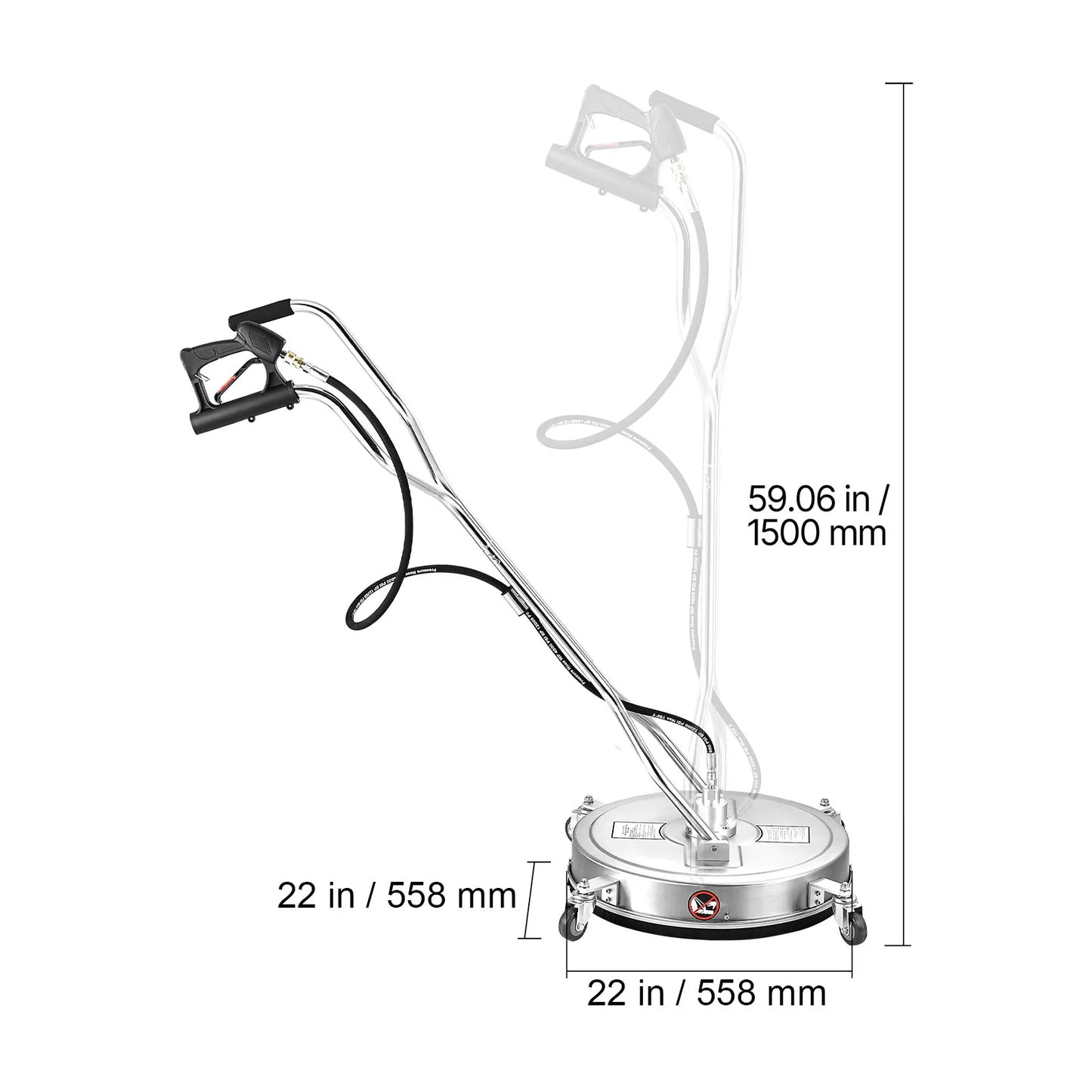 SucceBuy Pressure Washer Surface Cleaner PE Stainless Steel