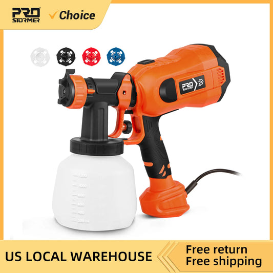 750W Electric Spray Gun HVLP 4 Nozzles 1200ML Flow Control