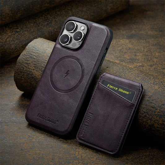 2 In 1 Magsafe Magnetic Leather Flip Phone Case for iPhone 16 Pro Max 16 Plus 15 14 13 12 11 Pro Cards Slot Holder