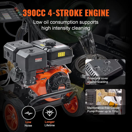Gas Powered Pressure Washer 4400 PSI 4.0 GPM With Spray Gun