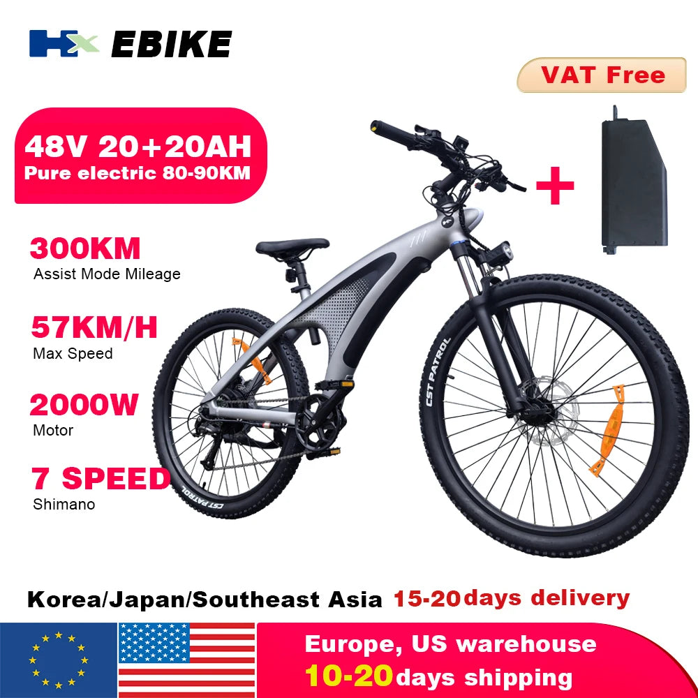 HX Q5 2000W Electric Mountain Bike 48V 20Ah 27.5 Inch