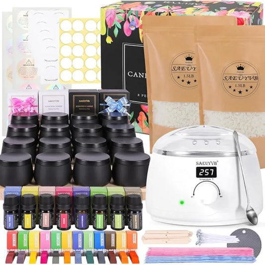 SAEUYVB Candle Making Kit Adults with Hot Plate Black