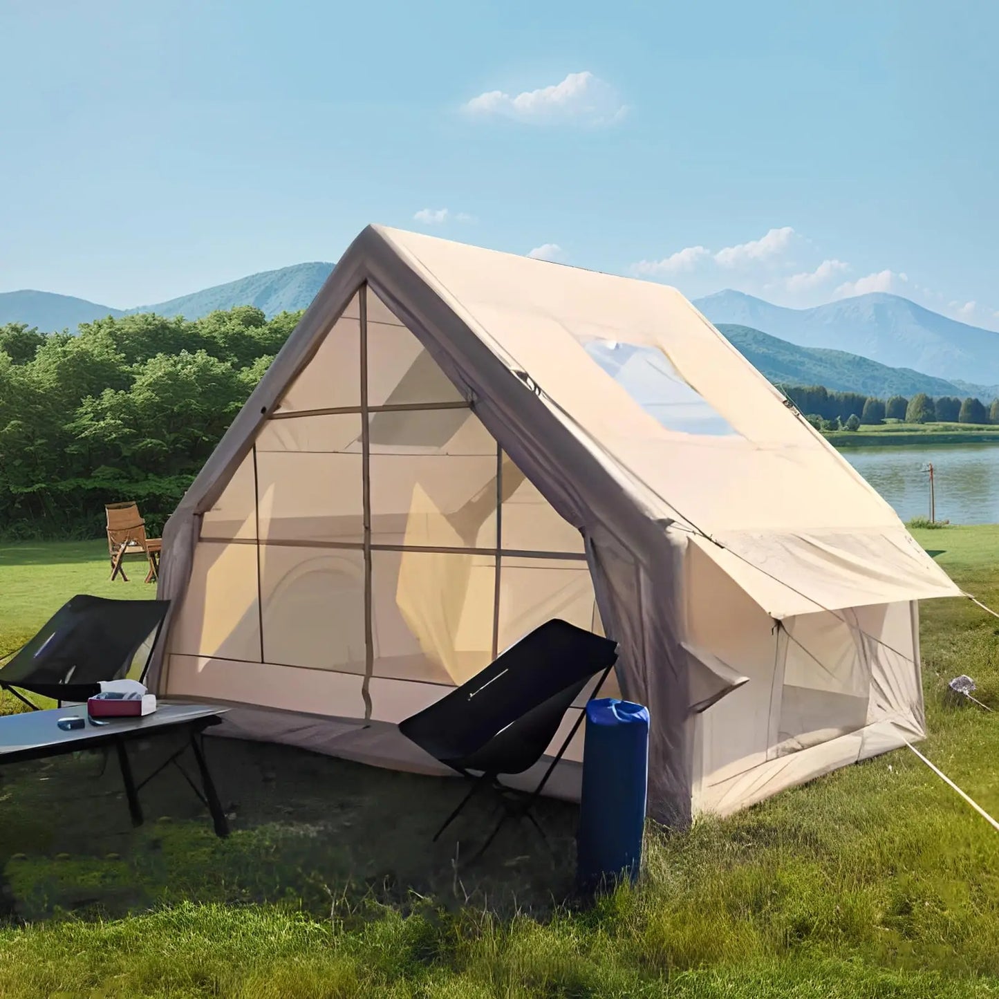 Inflatable Camping Tent For 4 To 6 People Waterproof