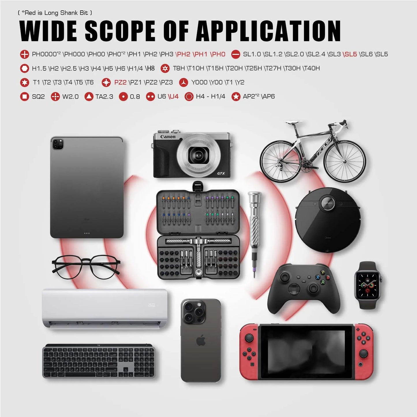 VMAN 66in1 Multifunction Ratchet Screwdriver Set With Bits