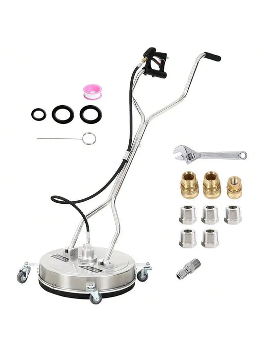 18 Inch Stainless Steel Surface Cleaner 4 Spinner Wheels