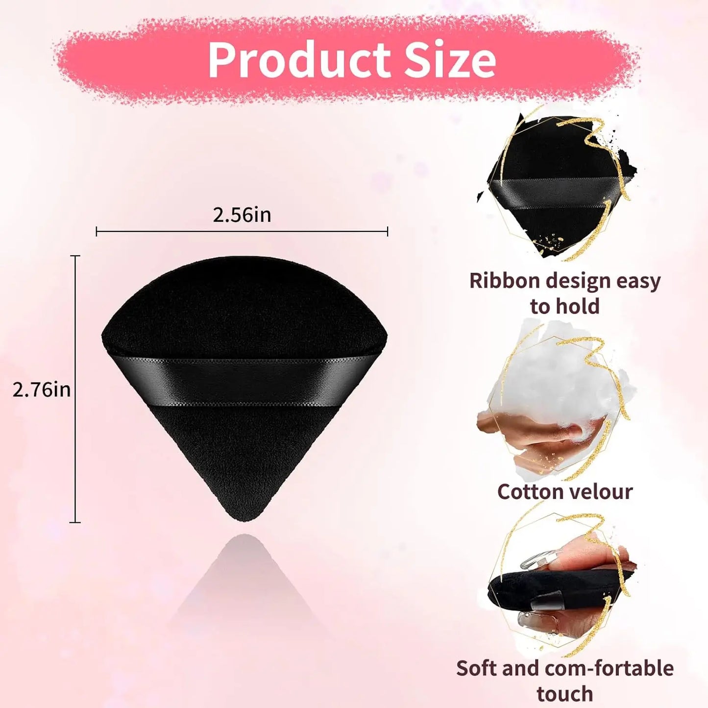 150 Pcs Powder Puff Face Soft Triangle Makeup Puff