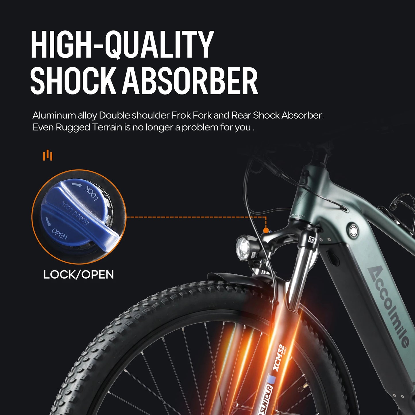 Accolmile Electric Bike Powerful 750W Mountain Ebike Mens