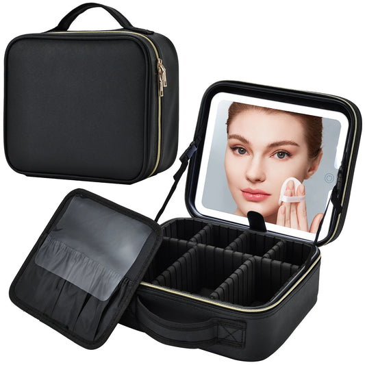 Makeup Bag With Vanity Mirror With Lights