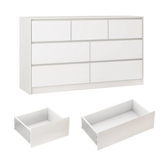 7 Drawer Dresser for Bedroom, 55 Inch Modern Chest