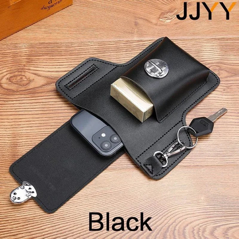 Men Leather Vintage Pack Waist Bag Belt Clip Phone Holster
