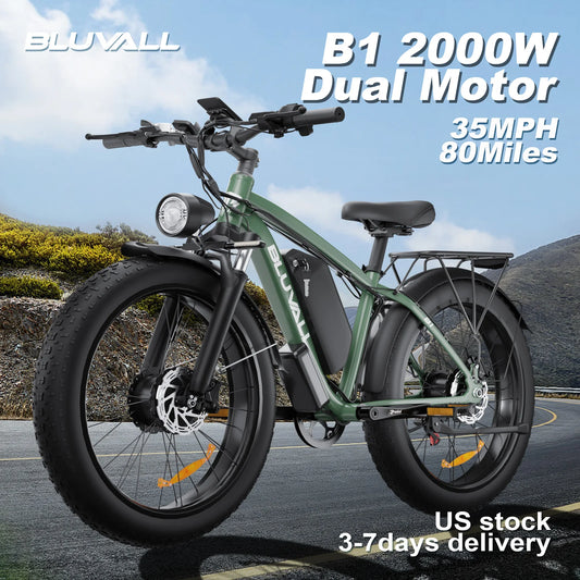 BLVALL B1 48V 2000W Full Suspension E-Bike 26 Inch Fat Tires