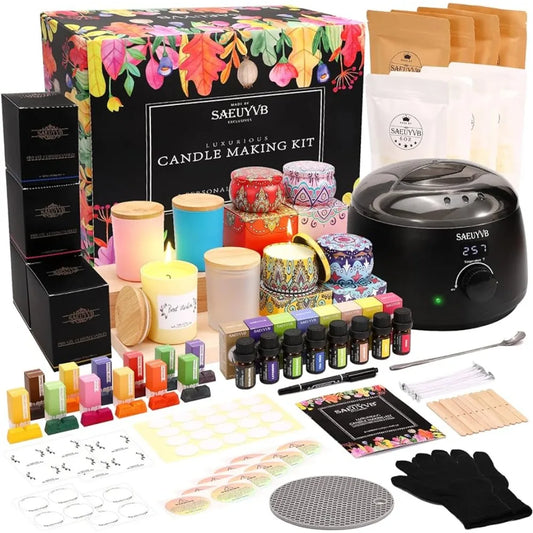 SAEUYVB Candle Making Kit with Hot Plate Full Set for Adults