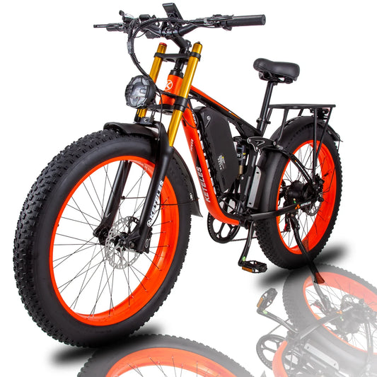Keteles K800 Pro Adult Off Road Electric Bicycle 2000W 1000W Motors 23AH 17.5AH Battery 4 Inch Fat Tire Full Suspension Ebike