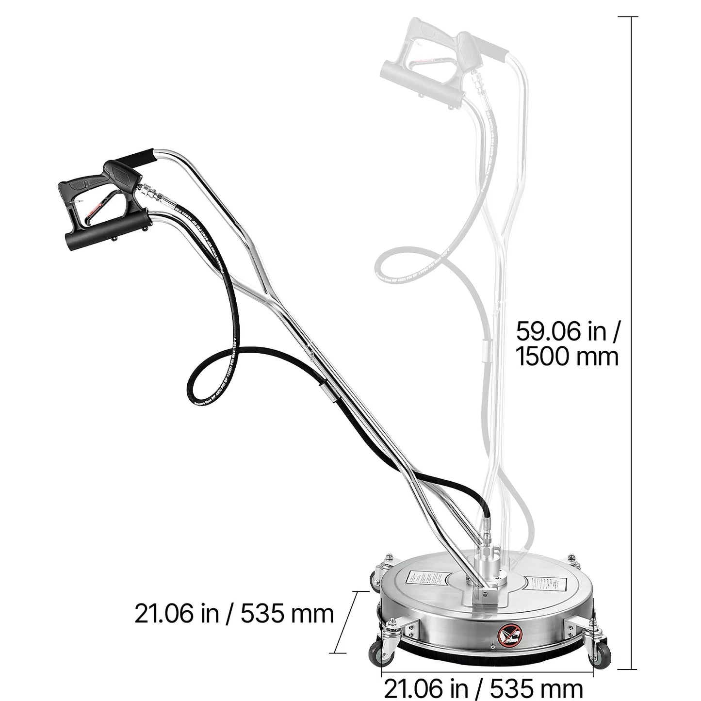 SucceBuy Pressure Washer Surface Cleaner Concrete 4 Wheels