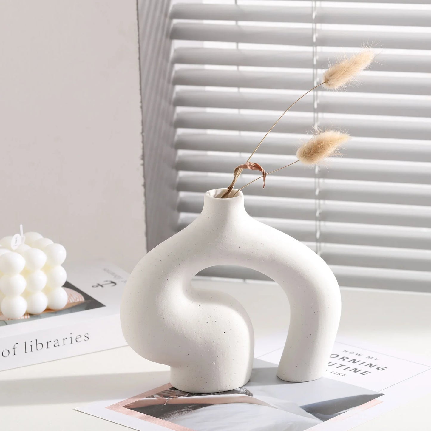 Abstract Hollow Ceramic Vase  Decoration Accessories Office Desktop  Room Decor Flower Vase for  Decor