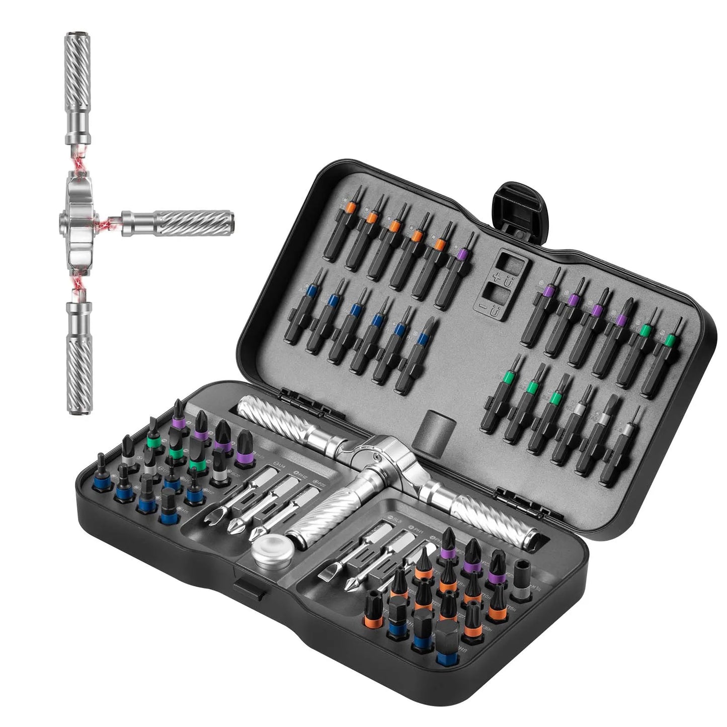 VMAN 66in1 Multifunction Ratchet Screwdriver Set With Bits