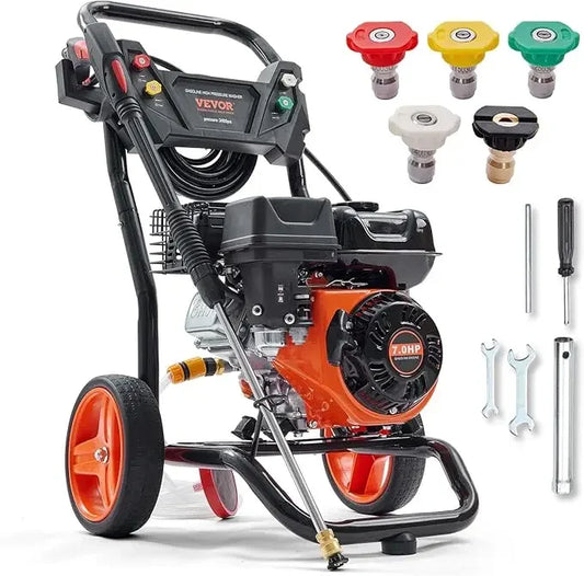 Gas Powered Pressure Washer 3400 PSI 2.6 GPM Copper Pump