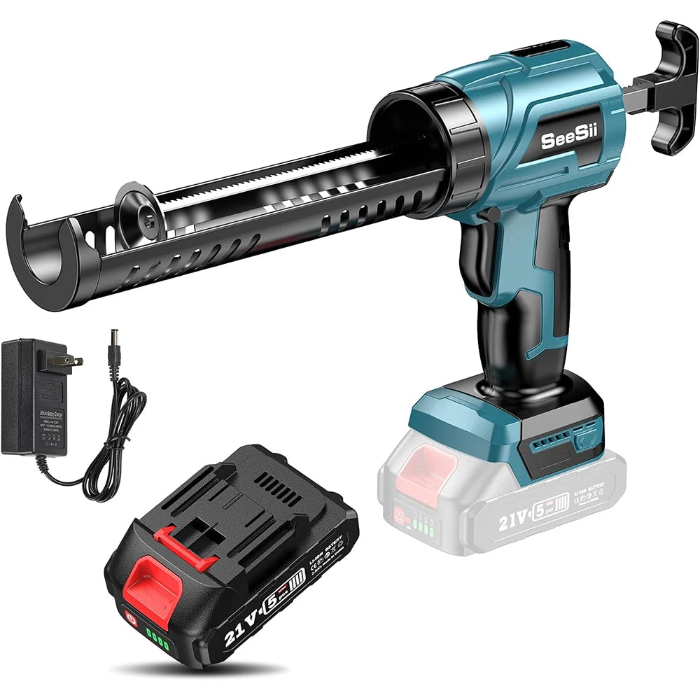 Seesii Cordless Electric Caulking Gun 21V No Drip 10oz