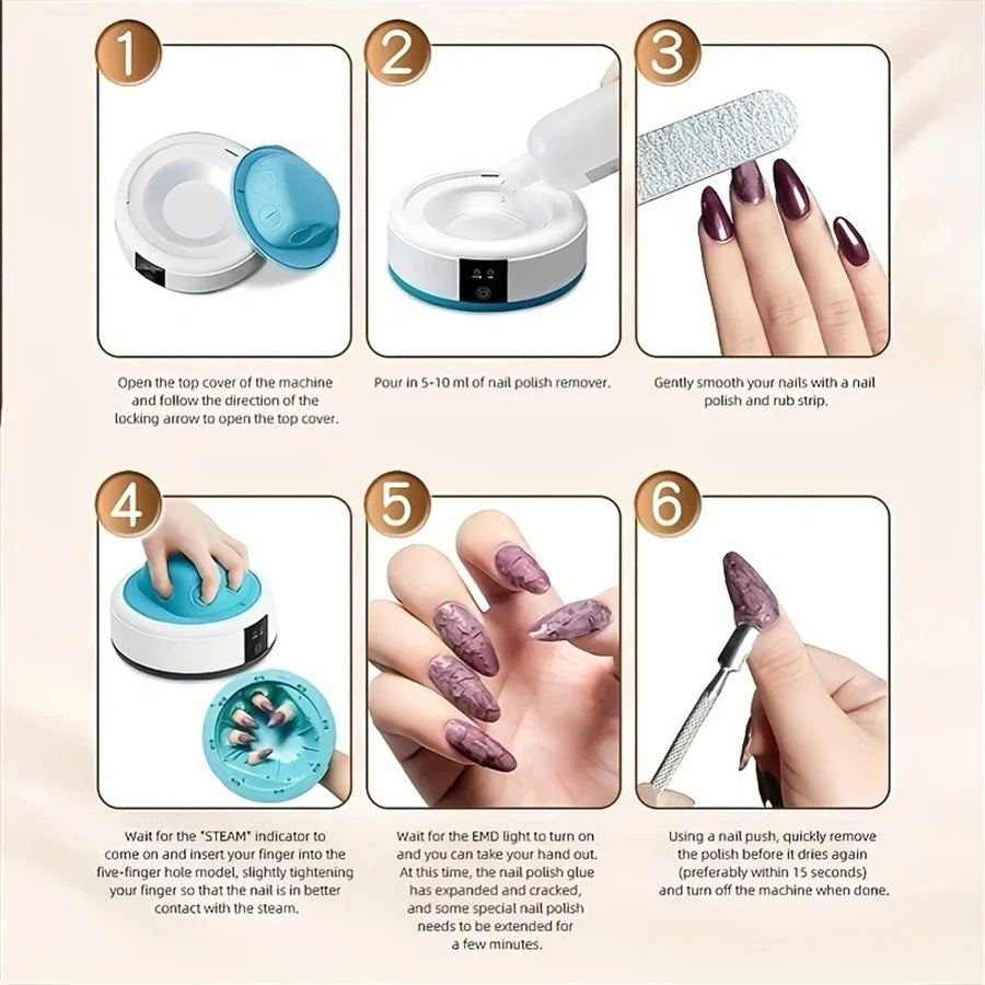 Nail Art Nail Polish Remover Machine Special Beauty Nail Polish Glue Electric Nail Removal Tool Steam Nail Remover Manicure