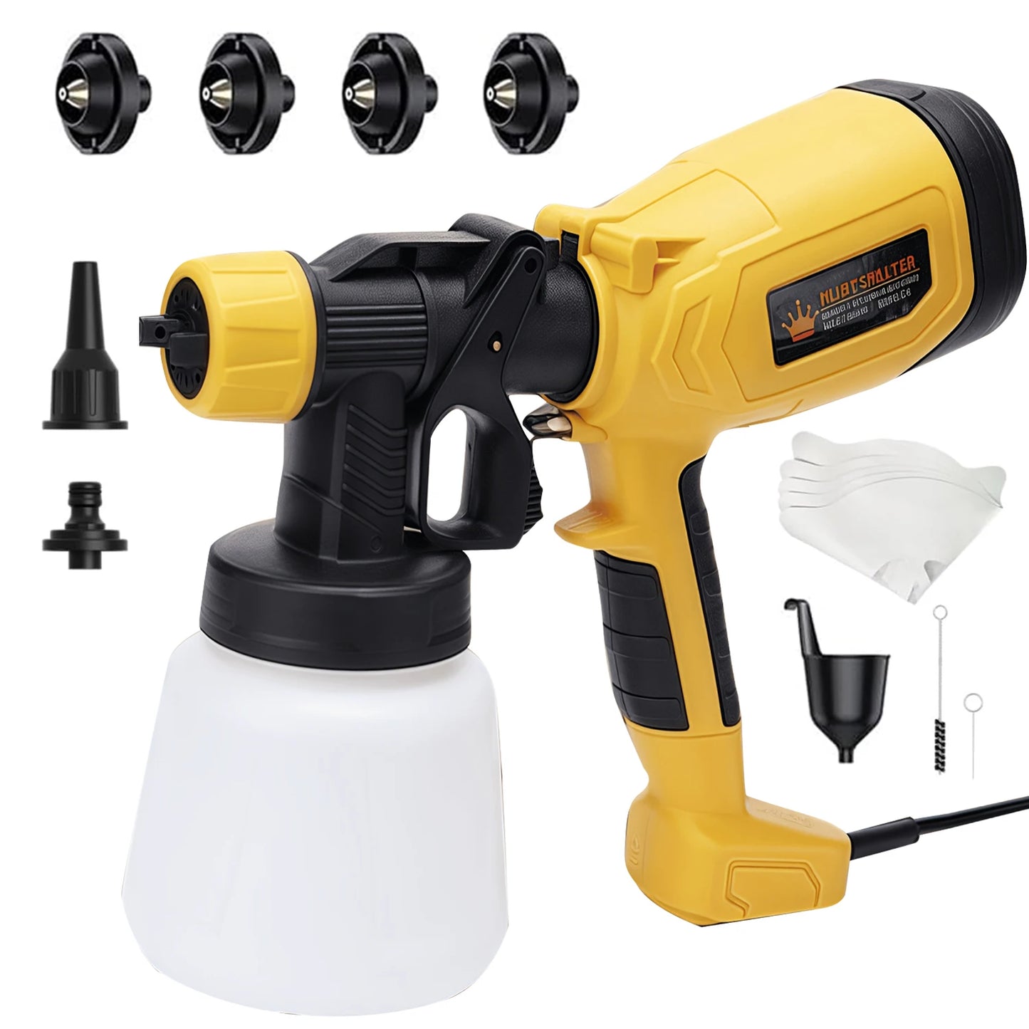 Cordless Electric Paint Sprayer 1000ml 21V Battery For Steel