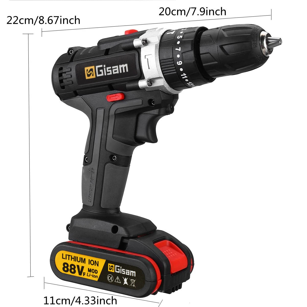 21V Cordless Impact Drill Electric Screwdriver Hammer Drill