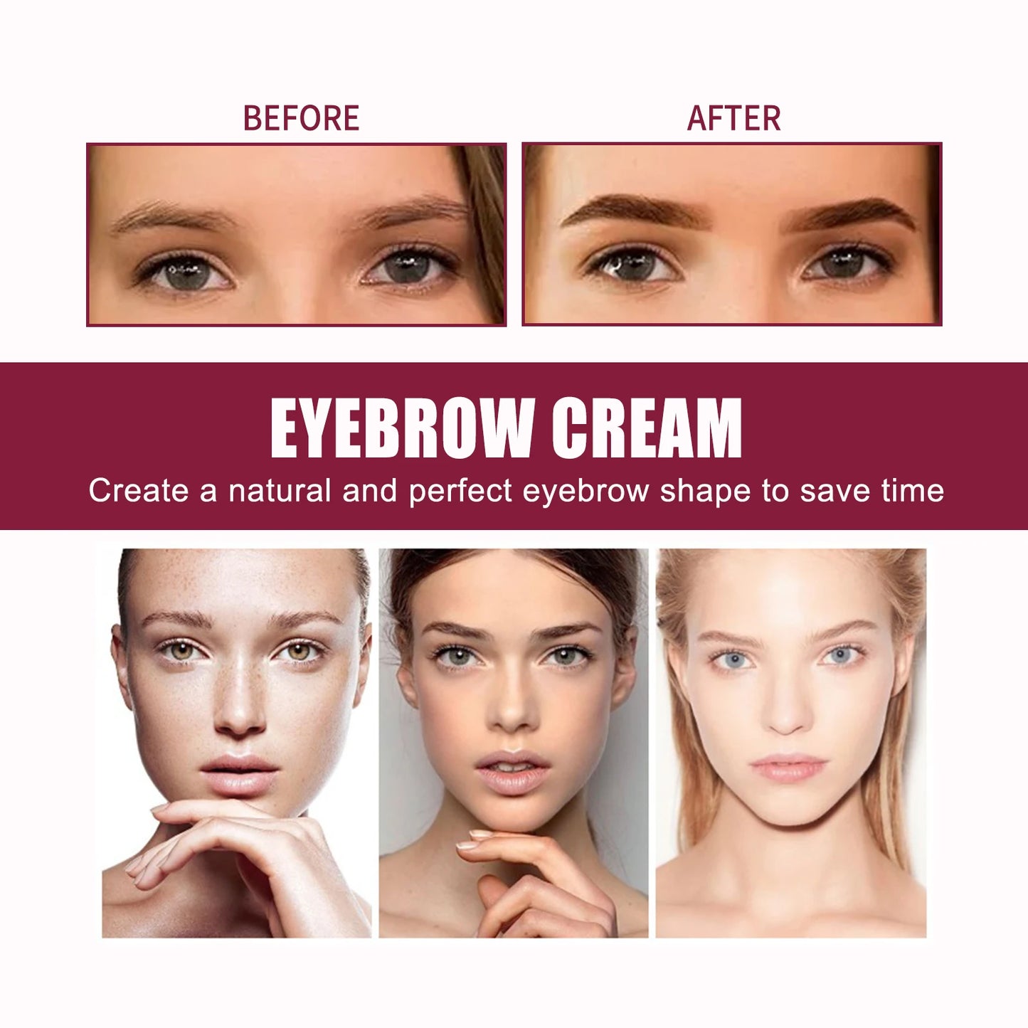 3 Color Eyebrow Eyeliner Gel Waterproof Long-lasting with Brush