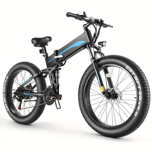 Fat Tire 26 Inch Foldable Electric Bike 500W Brushless Motor