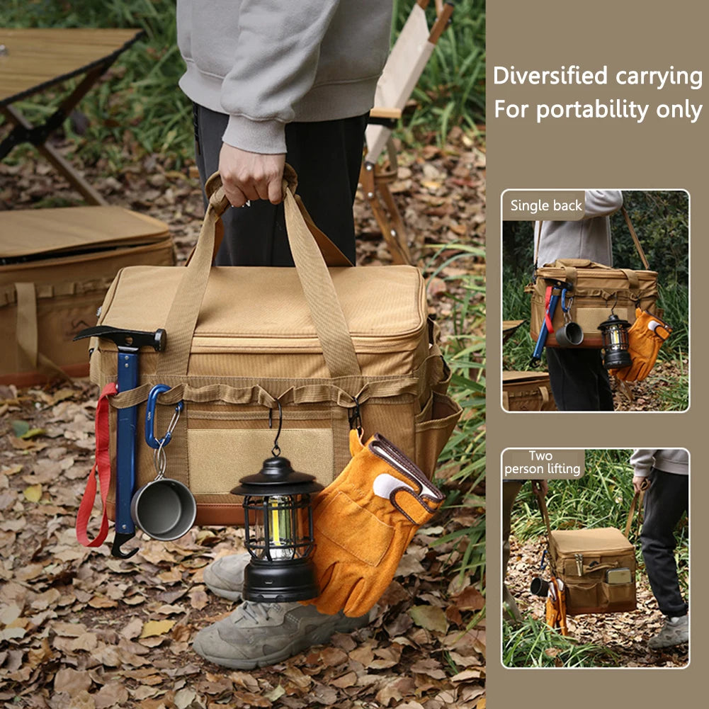 30L Camping Cooking Utensil Organizer Car Trunk Storage Bag