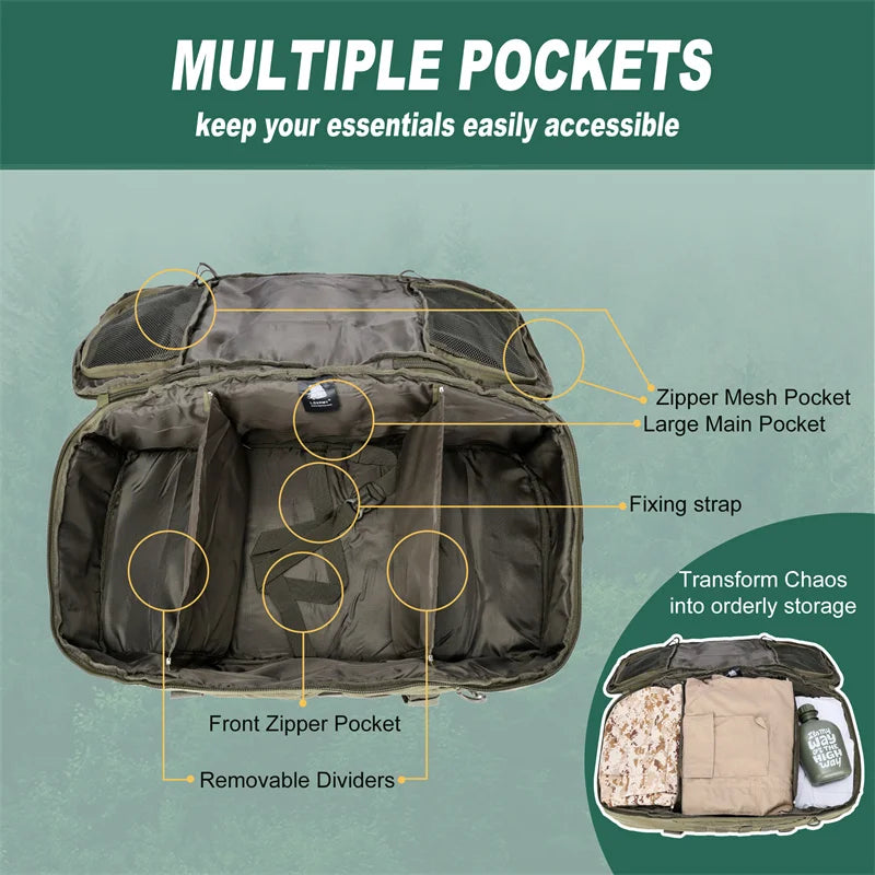 LQARMY 35L 50L 80L Outdoor MOLLE Tactical Backpack Bag