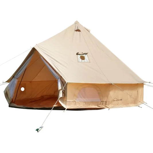 Danchel Outdoor B5Pro 4 Season Canvas Bell Tent with 2 Stove Jacks Glamping Yurt Tent for 4 6 or 8 Person Use