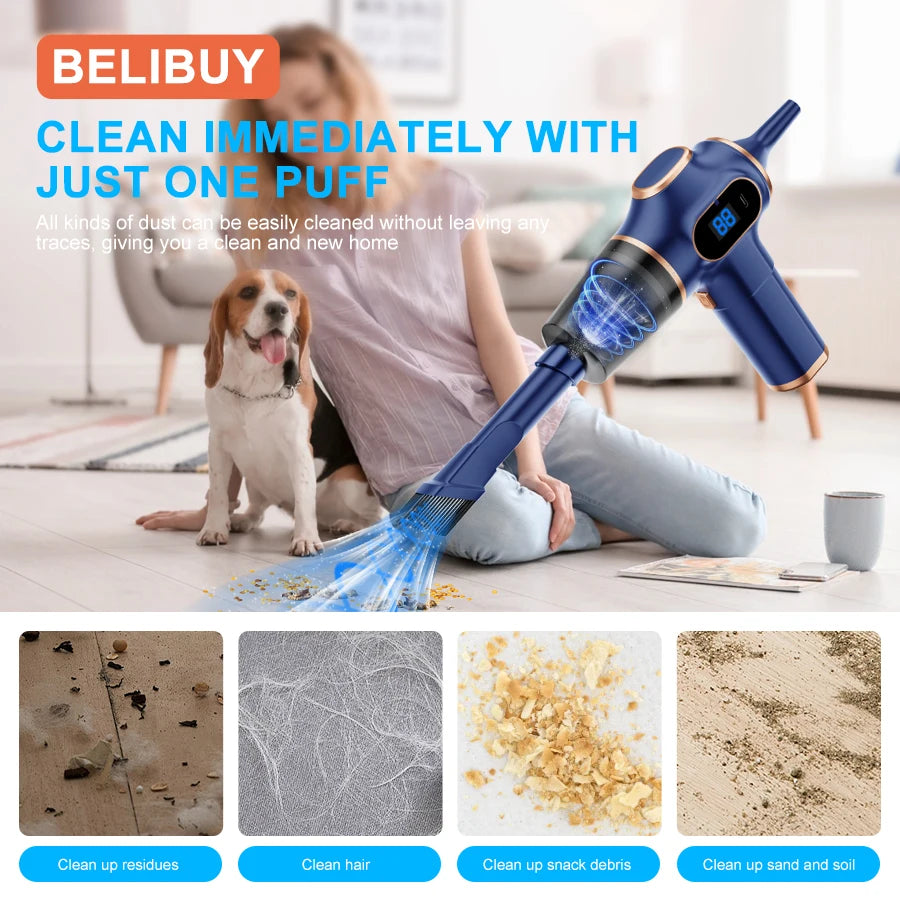 BELIBUY Wireless Car Vacuum Cleaner High-Power Mini Carpet Cleaner
