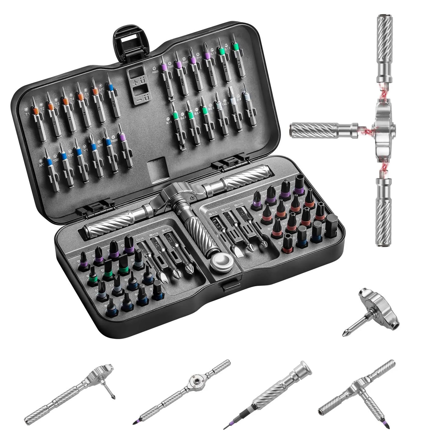 VMAN 66in1 Multifunction Ratchet Screwdriver Set With Bits