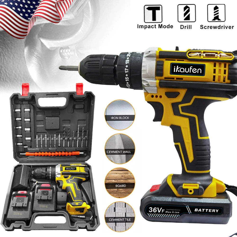 21V Cordless Drill Screwdriver Mini Wireless Power Driver